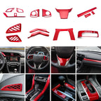 Red Center Console Strip Gear Shift Frame Decor for Honda Civic (2016-2021)