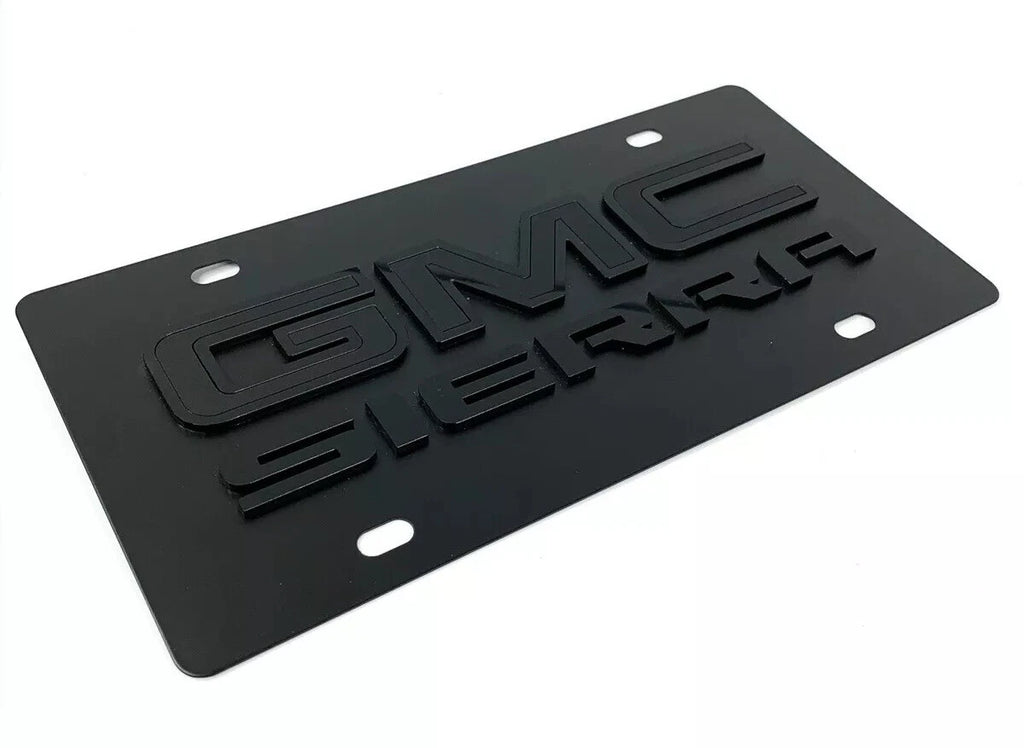 GMC Sierra Emblem Premium Full Black 3D Logo for License Plate (2014–2023)