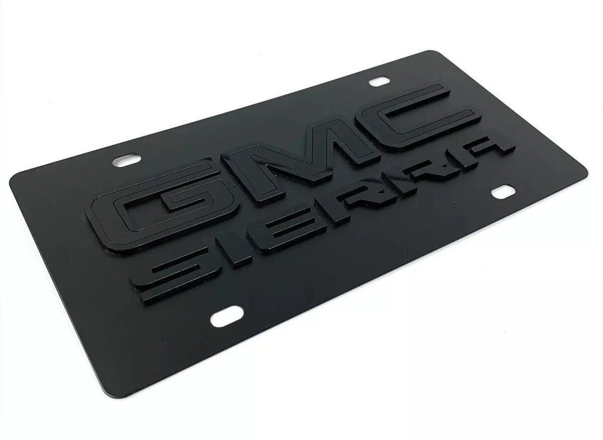 GMC Sierra Emblem Premium Full Black 3D Logo for License Plate (2014–2023)