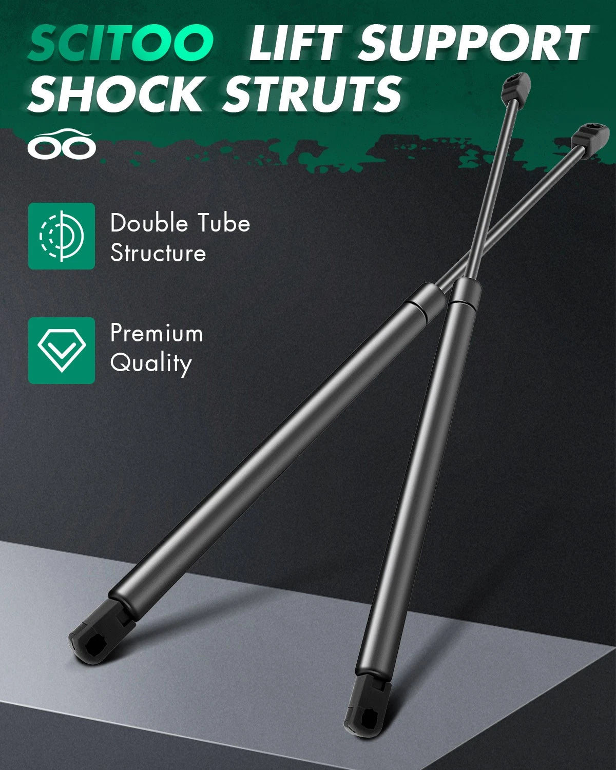 2X Hood Lift Supports for Ford F-250 F-350 F-450 F-550 Super Duty (1999–2007)
