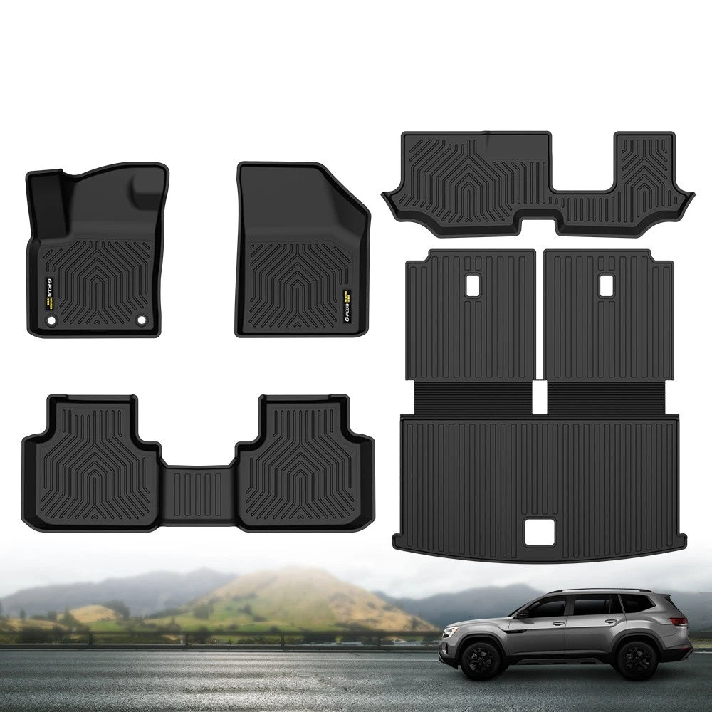 TPE Floor Mats Trunk Cargo Liner for Volkswagen Atlas (2018–2025)
