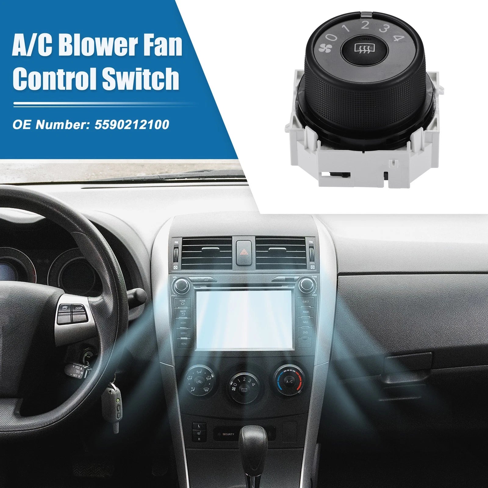 A/C Blower Fan Control Switch No. 5590212100 for Toyota Corolla XRS (2009–2013)