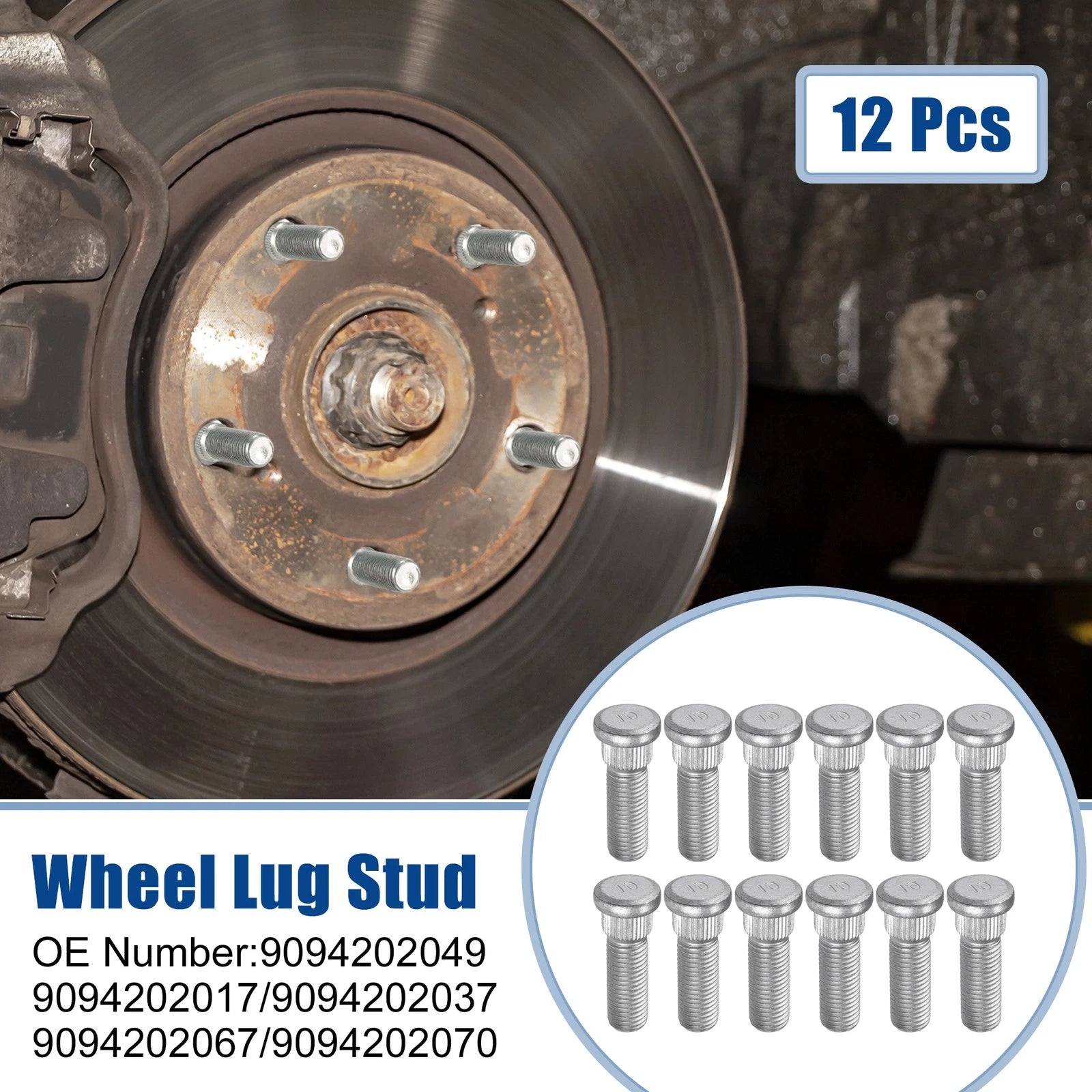 12 Pcs M12x1.5 Wheel Lug Studs for Lexus ES350 (2007–2012) No. 9094202049