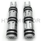 Chrome Edge Cut Footpegs for Harley FXBB FXBR FXBRS FXLR (2018–2023)