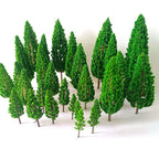 30Pcs Tree Model Scenery for Railroad Wargame Diorama (Scale)