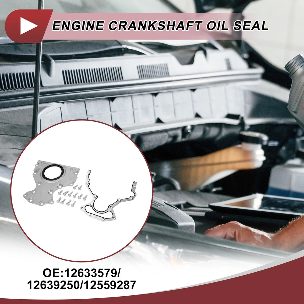 Set of 1 Crankshaft Oil Seal with Flange for GMC Chevy 4.8 5.3 6.0 (No.12633579)