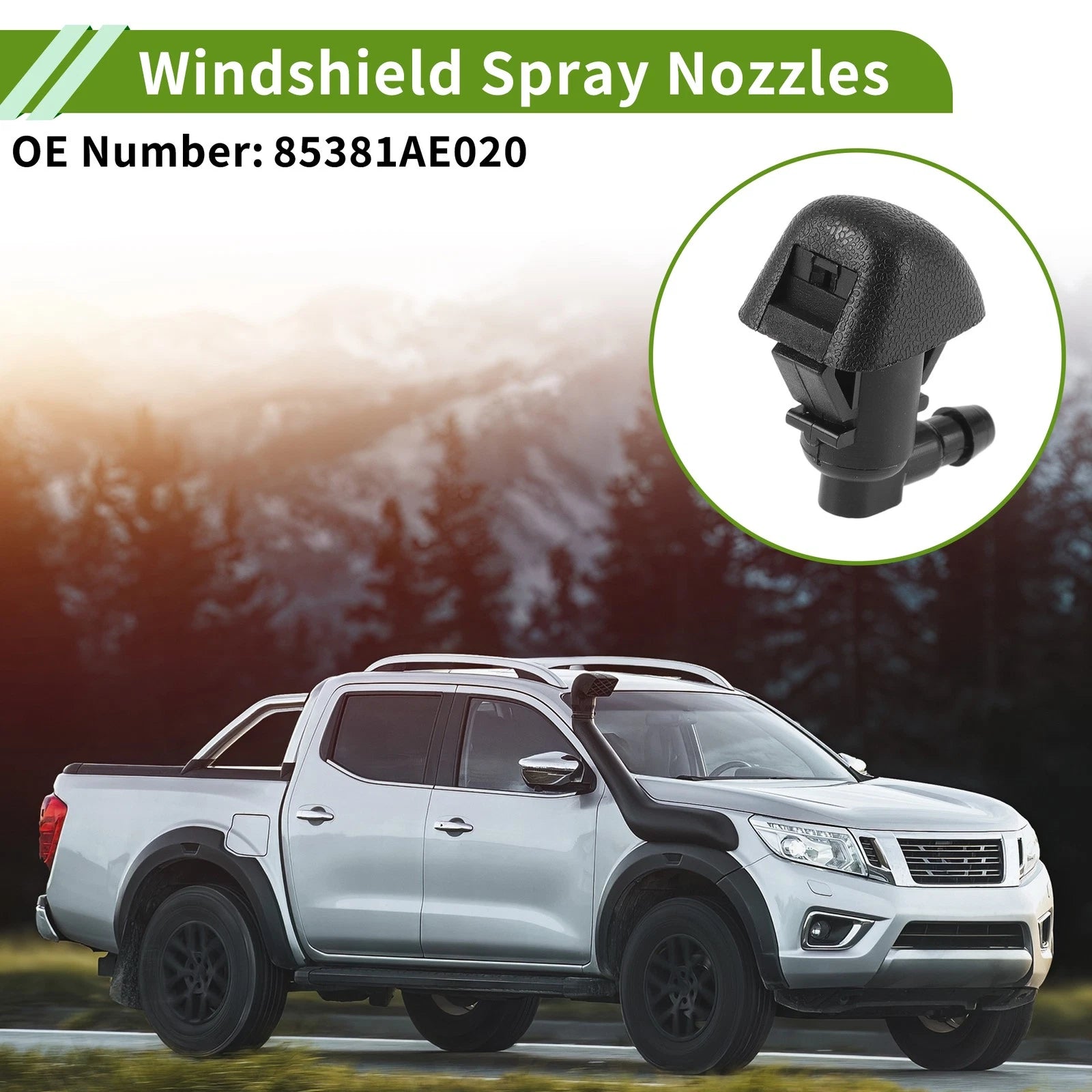 Windshield Washer Nozzle w/ Hose Connector for Toyota (No. 85381AE020)