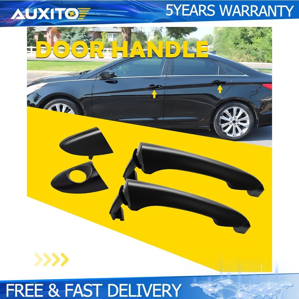 2X Front Rear Black Exterior Door Handle for Hyundai Sonata (2011–2015)