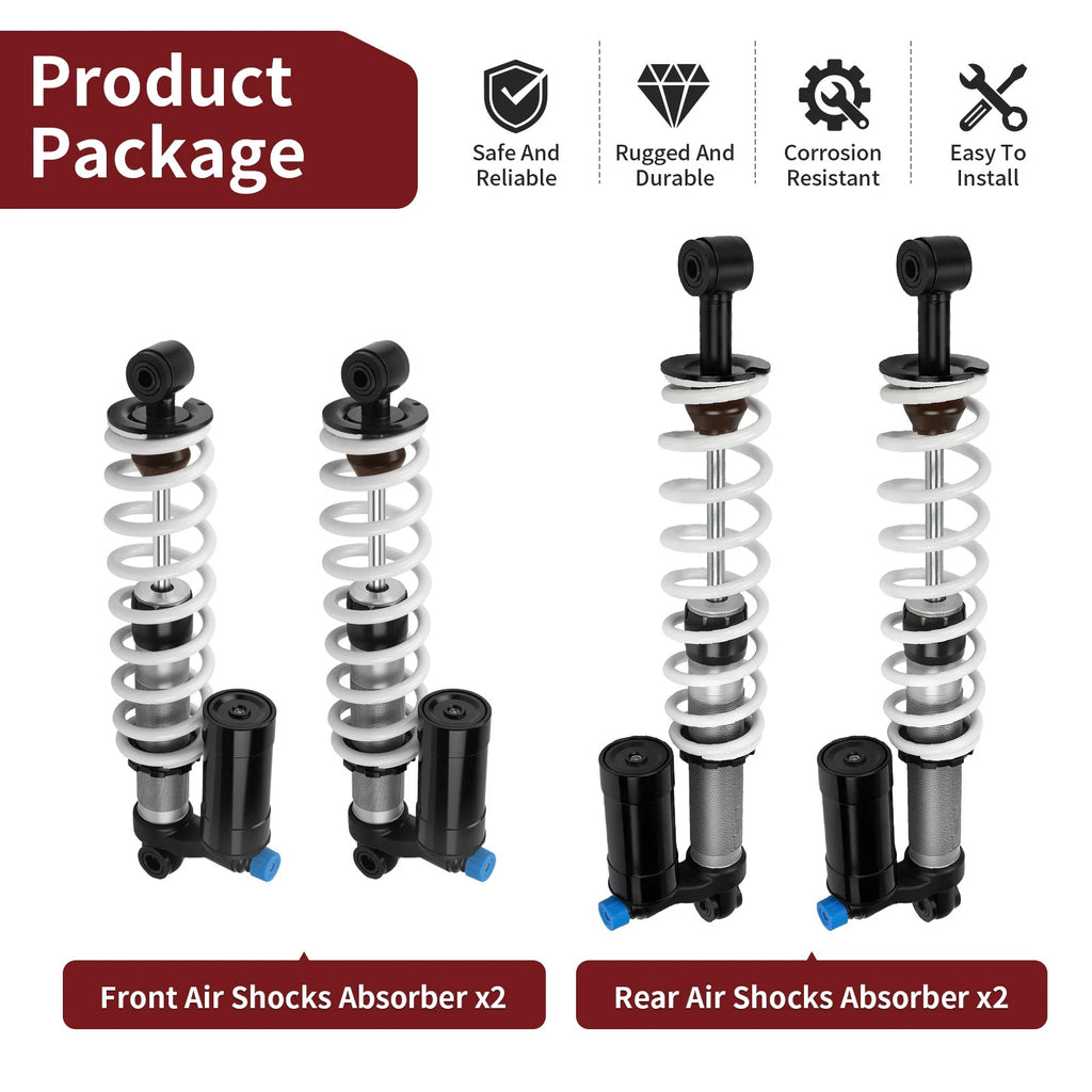 Set of 2 Front & Rear Air Shock Absorbers for Polaris Sportsman XP 550 (2009–2010, 2014)