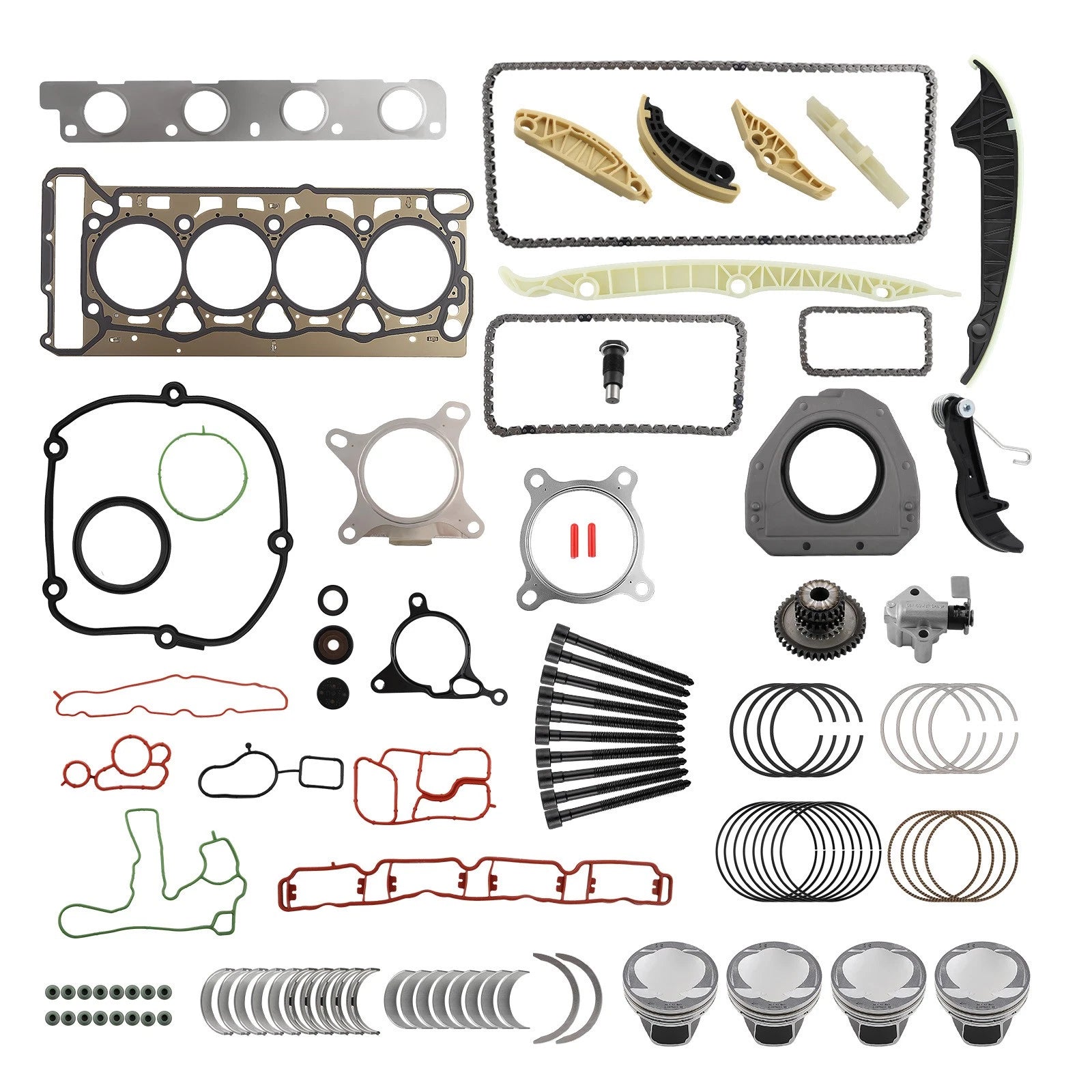 Set of 4 Engine Rebuilding Overhaul Pistons Φ23mm Bearing Kit for Audi VW 1.8TFSI (2006–2015)