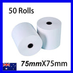 50 x 75x75mm 1 Ply White Bond Paper Rolls for Cash Register Receipts