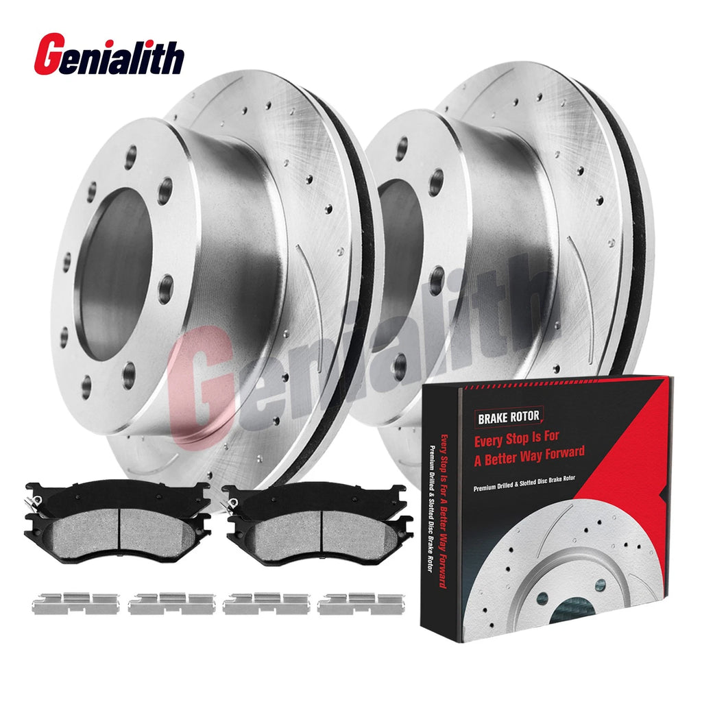 Rear Drilled Brake Rotors & Ceramic Pads for Dodge Ram 1500 2500 3500 (2006–2008)
