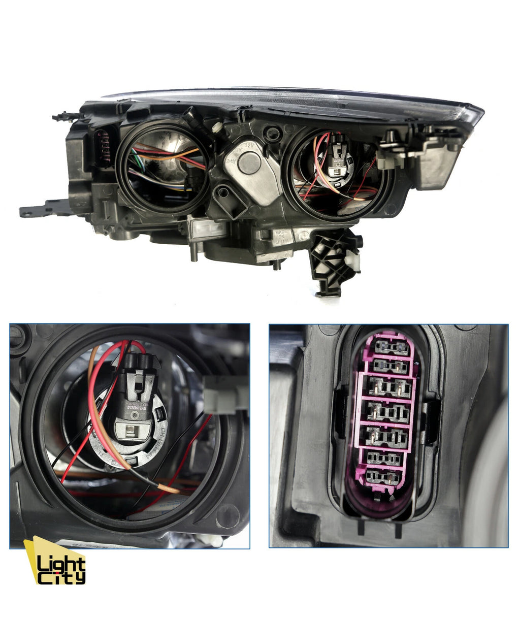 Passenger Halogen Headlight for Ford Escape (2017–2019) RH with LED DRL, Chrome