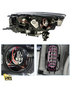 Passenger Halogen Headlight for Ford Escape (2017–2019) RH with LED DRL, Chrome