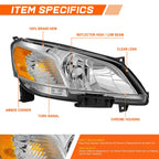 Passenger Side Chrome Housing Amber Corner Headlight for Nissan NV200 (2013–2021)