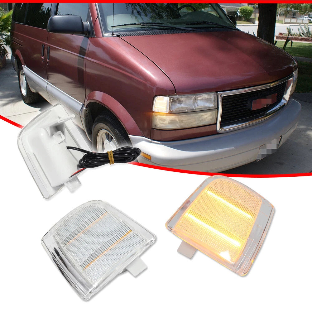 Clear Amber LED Corner Parking Side Marker Lamps for Chevy Safari Van (1995–2005)