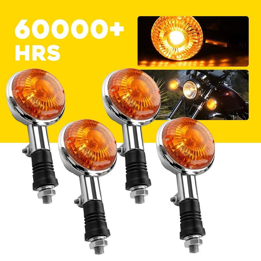 Set of 4 Amber Turn Signal Indicator Lights for Yamaha XVS650 XJ700 XV1100
