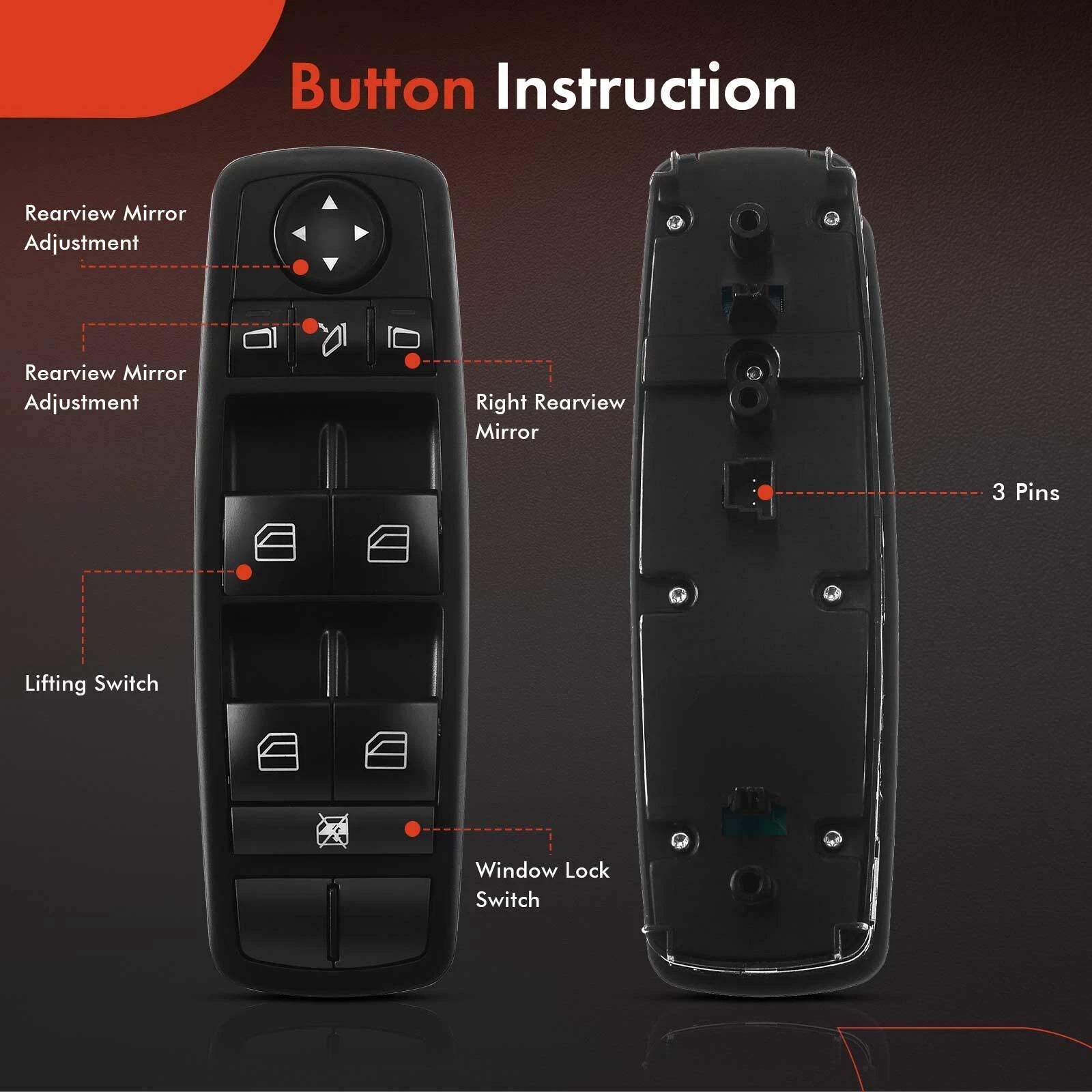 Front Left Power Window Switch for Mercedes Benz ML350 (2006-2011)