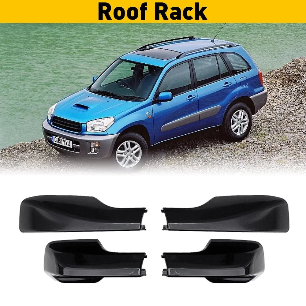 Set of 4 Roof Rack Rail End Cover Caps for Toyota RAV4 (2001–2005)