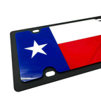 License Plate Cover Premium Black for Texas State Flag (Universal Fit)