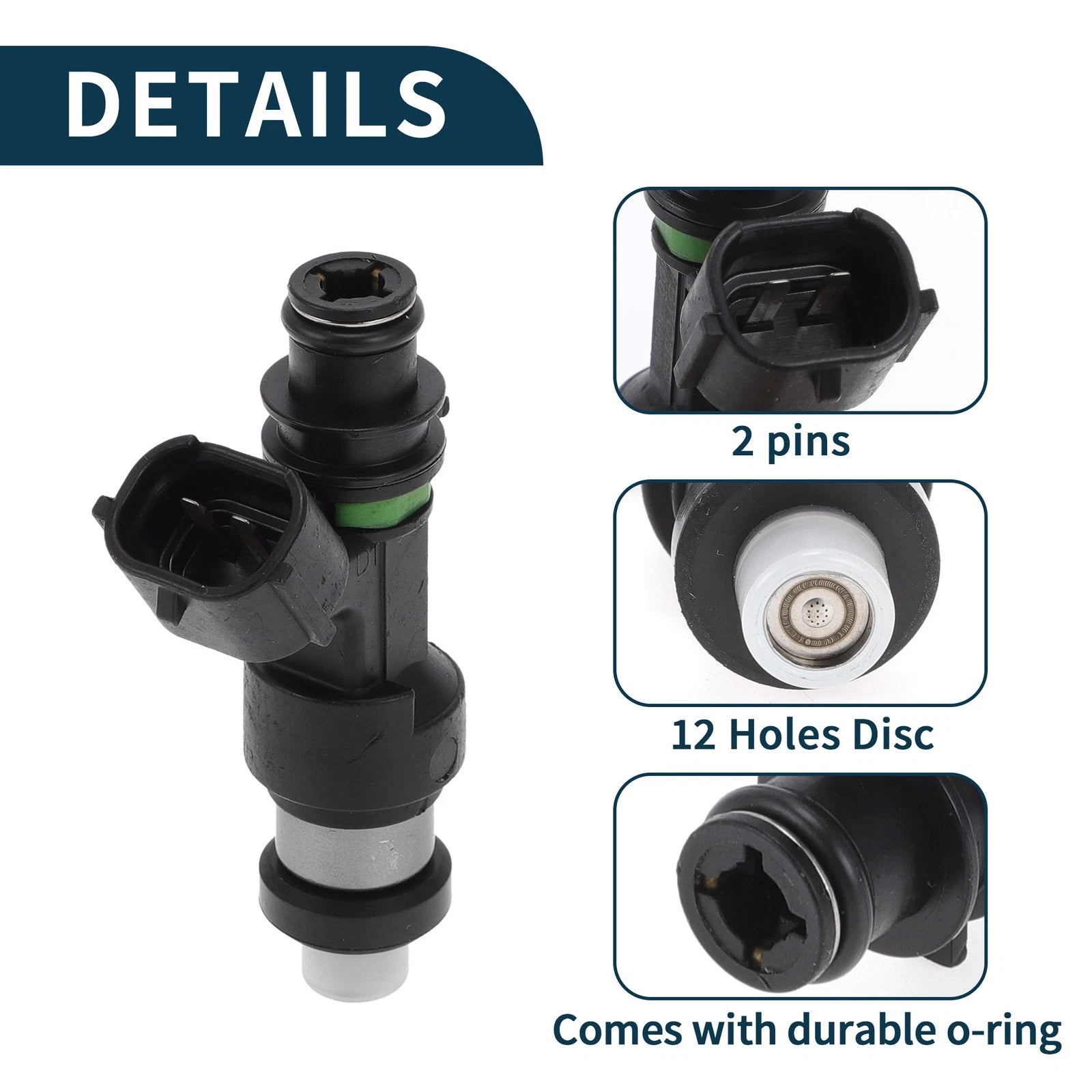 Fuel Injector No. 1571066J00 for Suzuki Grand Vitara (2006–2008) 1 Pc Black