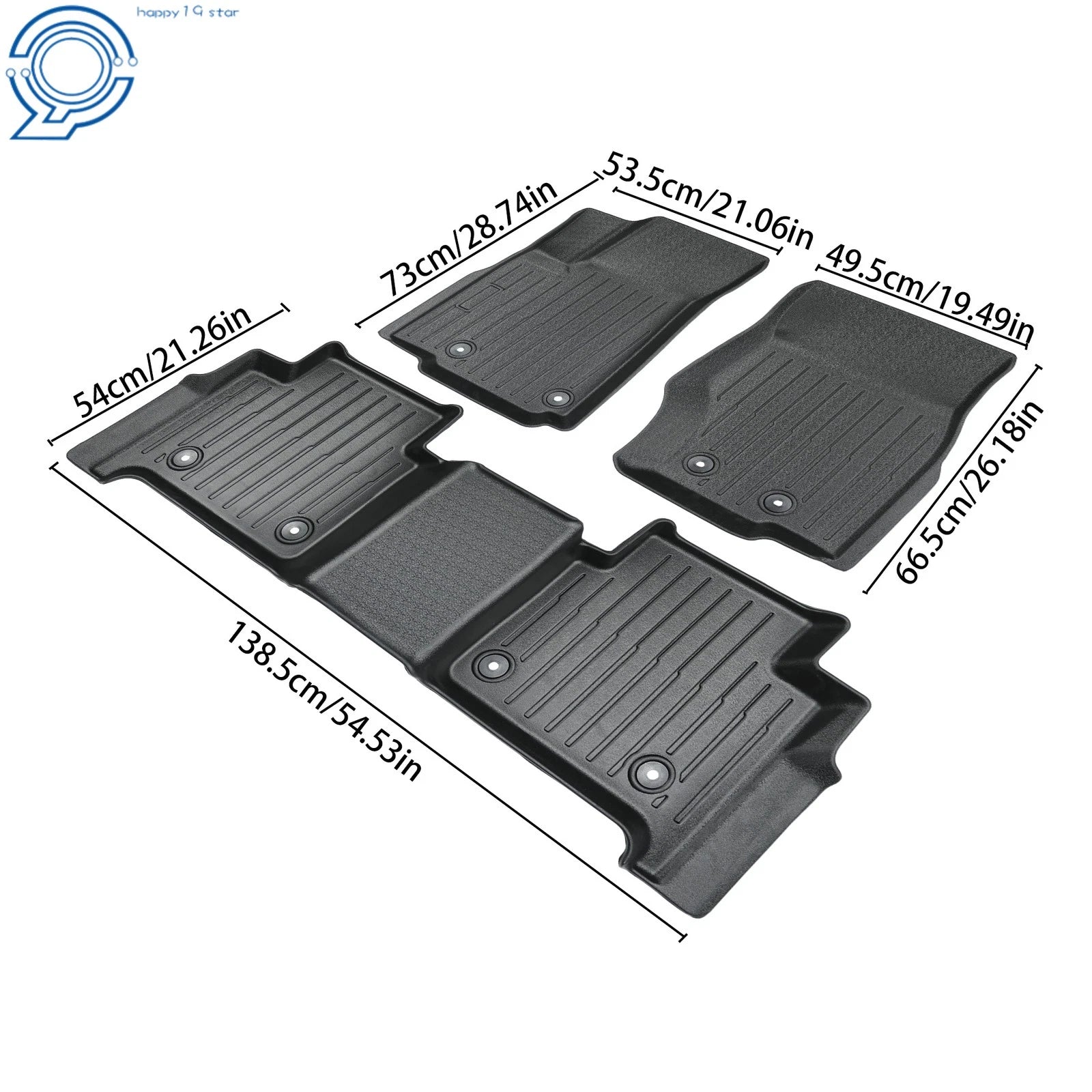 Set of 3 TPE All Weather Floor Mats for Jeep Grand Cherokee (2022–2025)