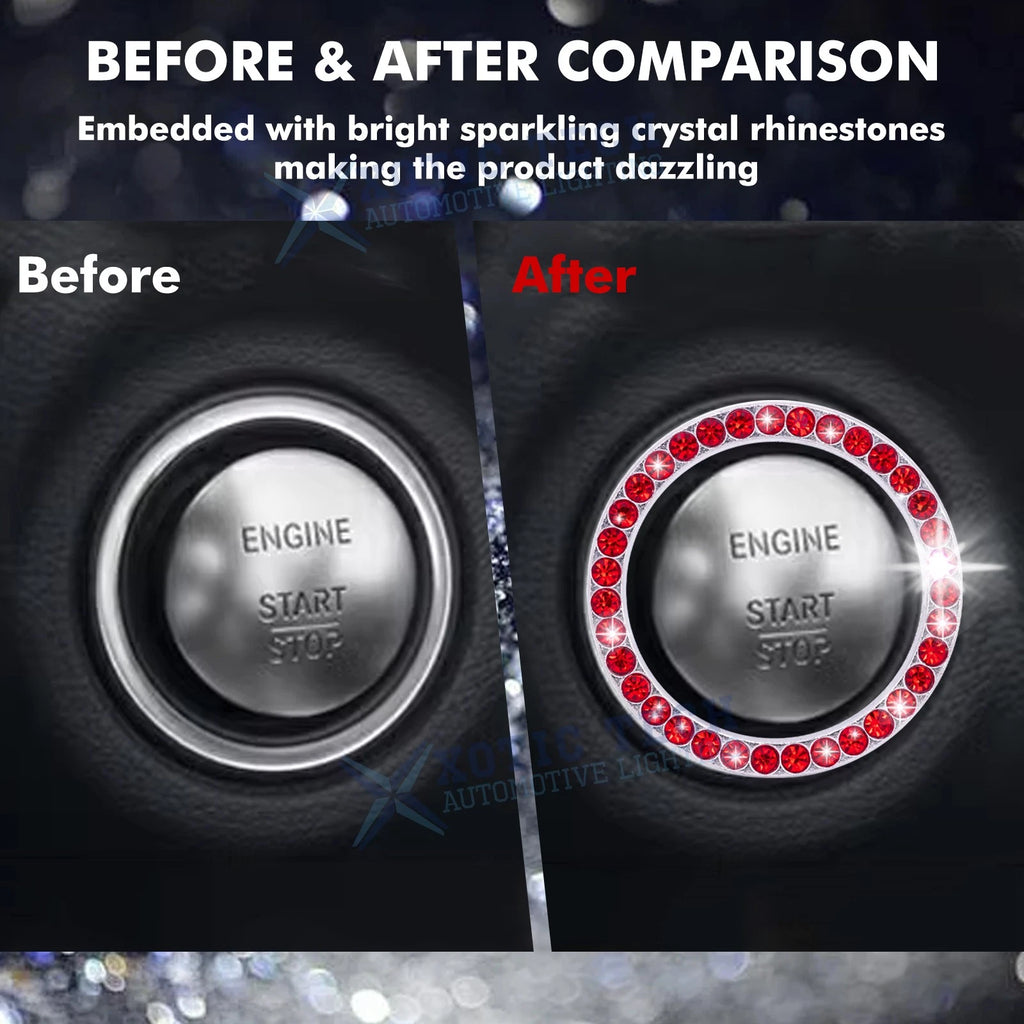 Shiny Red Crystal Push to Start Button for Car SUVs Vans (Universal 2000-2025)