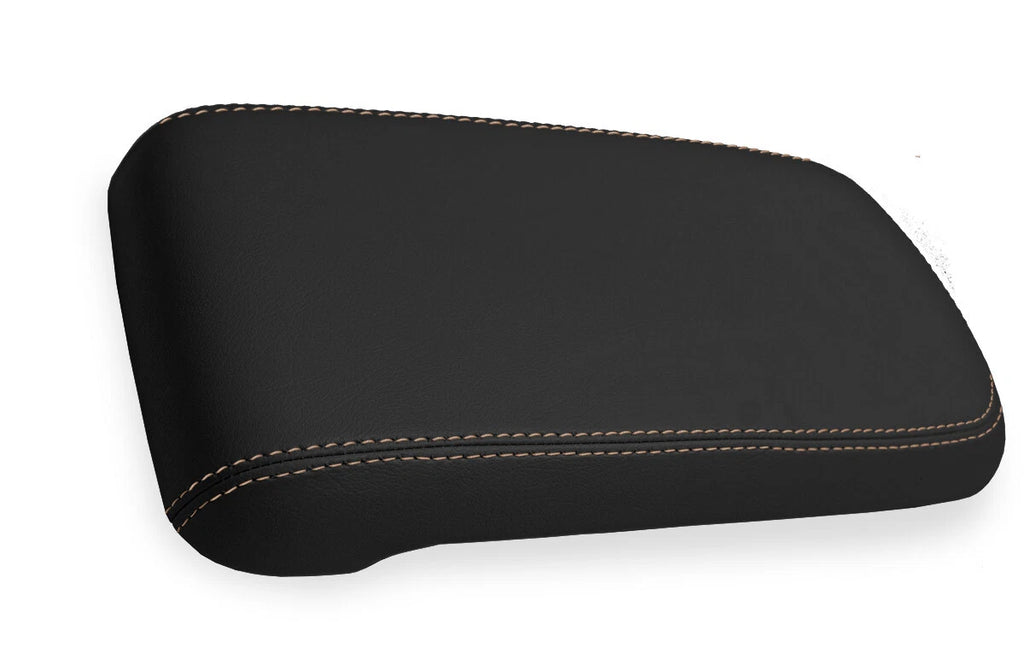 Leather Console Lid Armrest Cover for Chevrolet Colorado (2015–2022) Beige Stitch