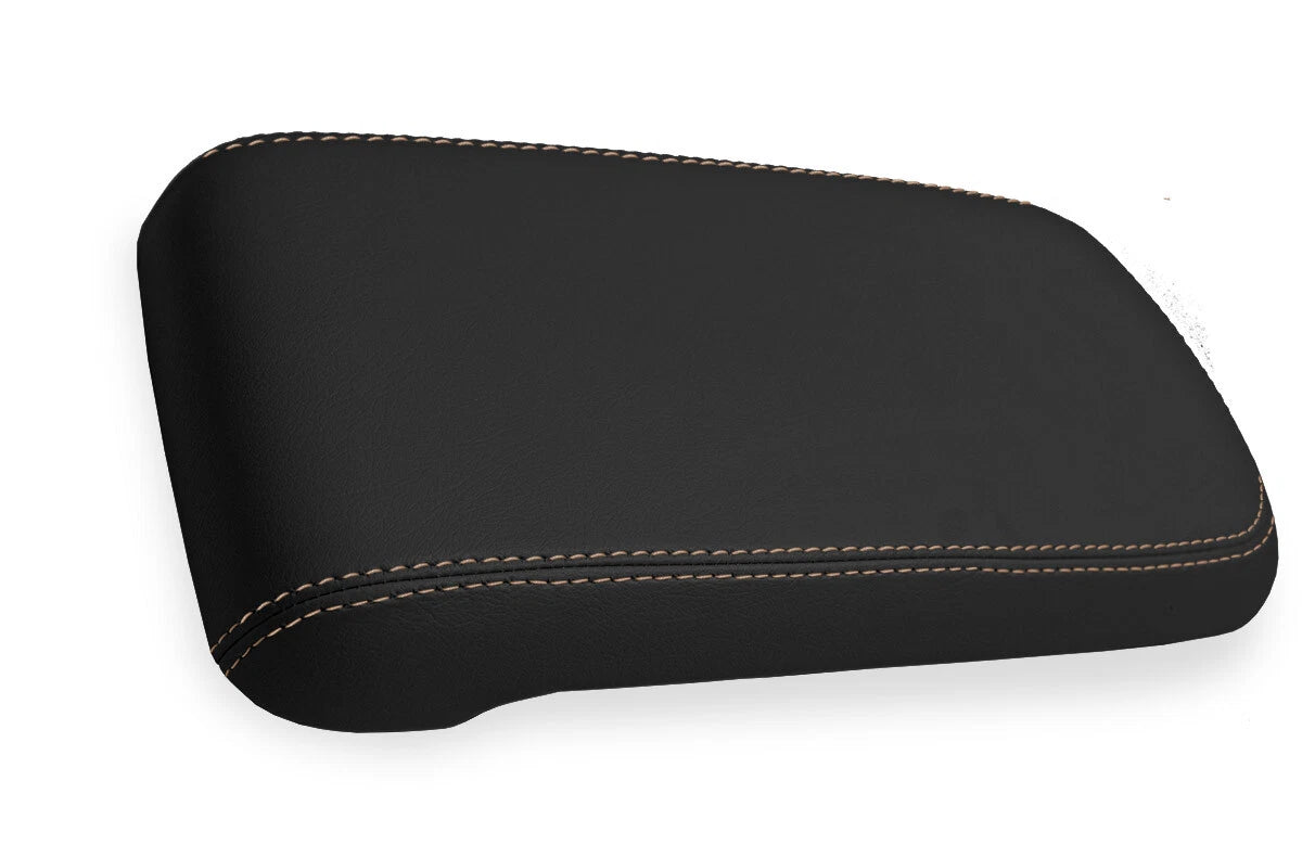 Leather Console Lid Armrest Cover for Chevrolet Colorado (2015–2022) Beige Stitch