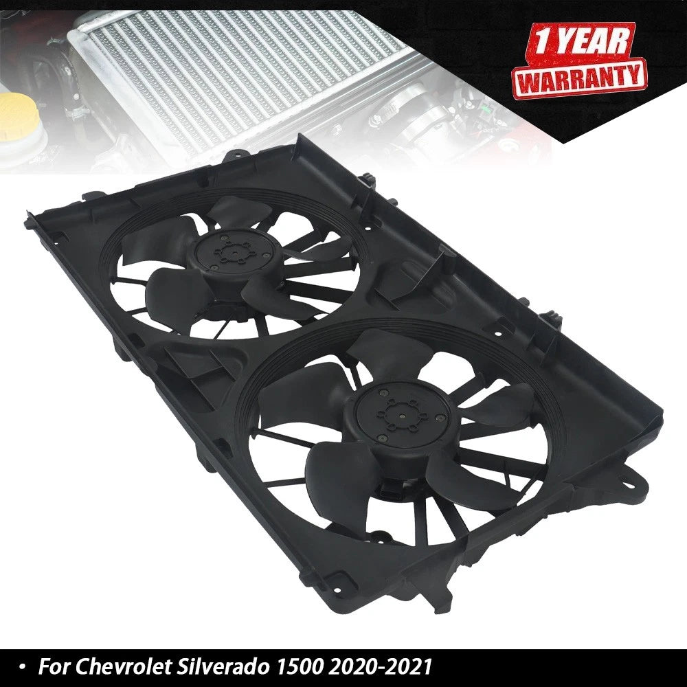 Dual Radiator Condenser Cooling Fan Assembly for Chevrolet Silverado 1500