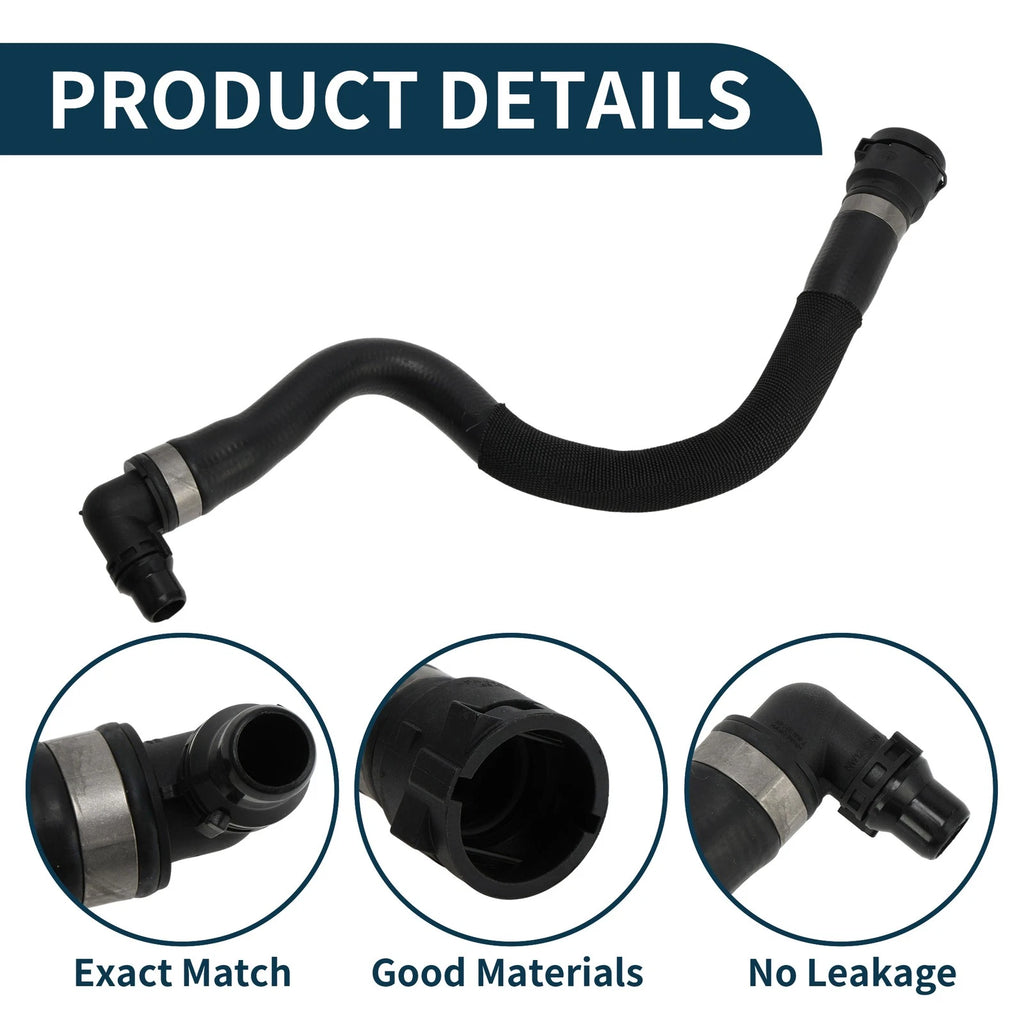 Radiator Hose for BMW X5 (2008–2013) No. 17127805601, Coolant Hose Black