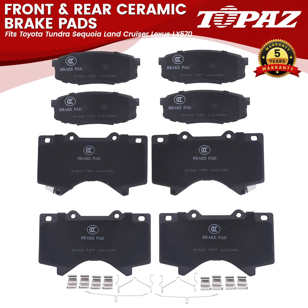 Ceramic Brake Pads for Toyota Tundra Sequoia Land Cruiser Lexus LX570 (2007–2021)