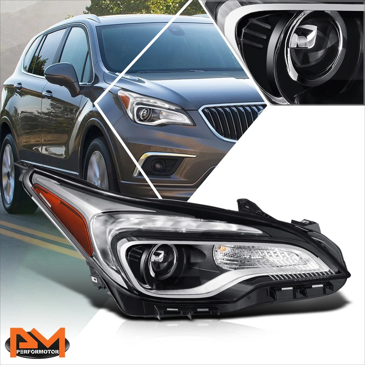 Right Side LED DRL Projector Headlight for Buick Envision (2016–2018)
