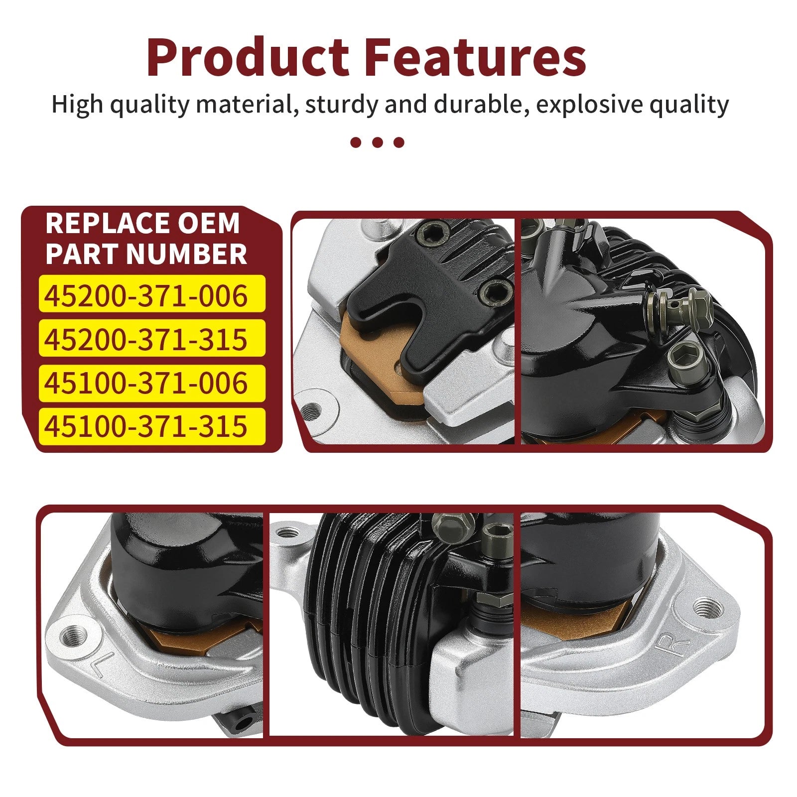 Front Left & Right Brake Caliper w/Pads for Honda Goldwing 1000 (1975–1977)