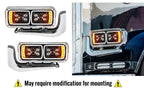 LED Blackout Headlights Full Assembly with Mounting Arms for Peterbilt (2000–2025)