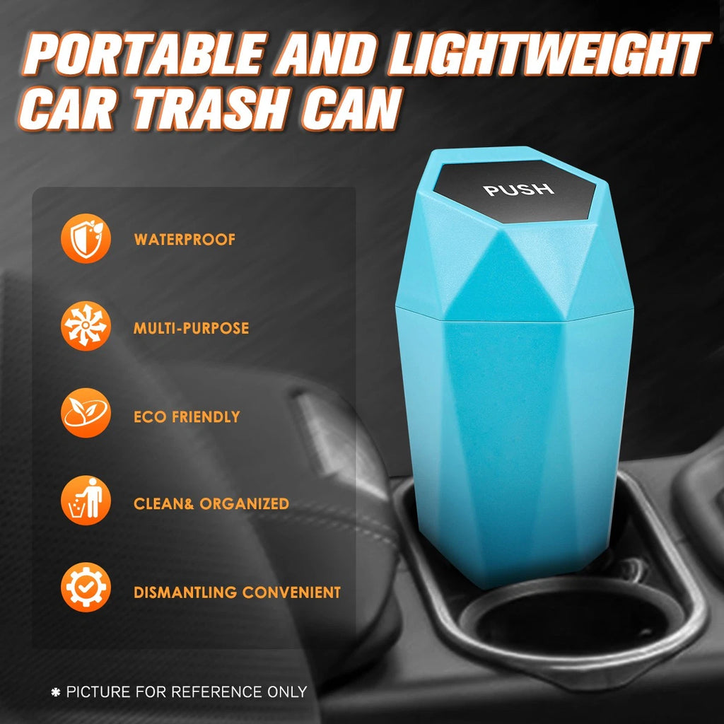 Portable Mini Cup Holder Trash Can for Universal Use (0.5L) Sky Blue