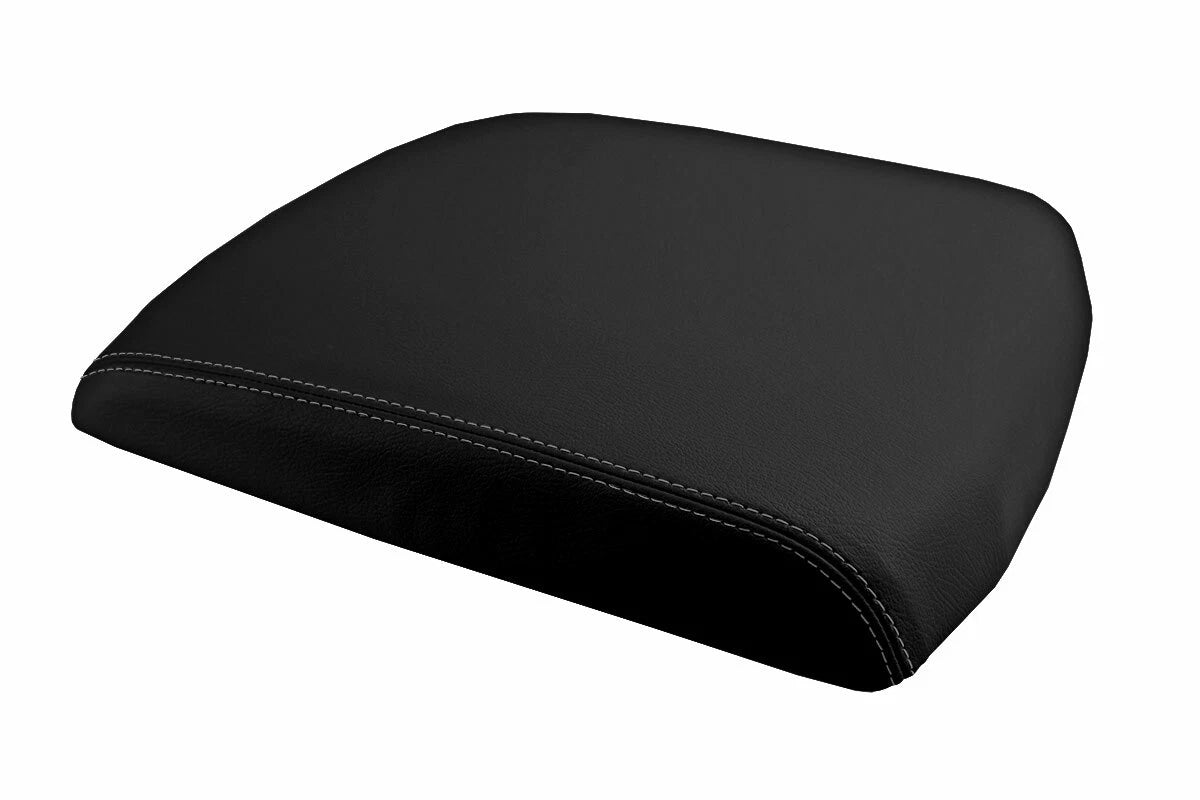 Leather Console Lid Armrest Cover for Dodge Ram (2009–2016) Gray Stitch
