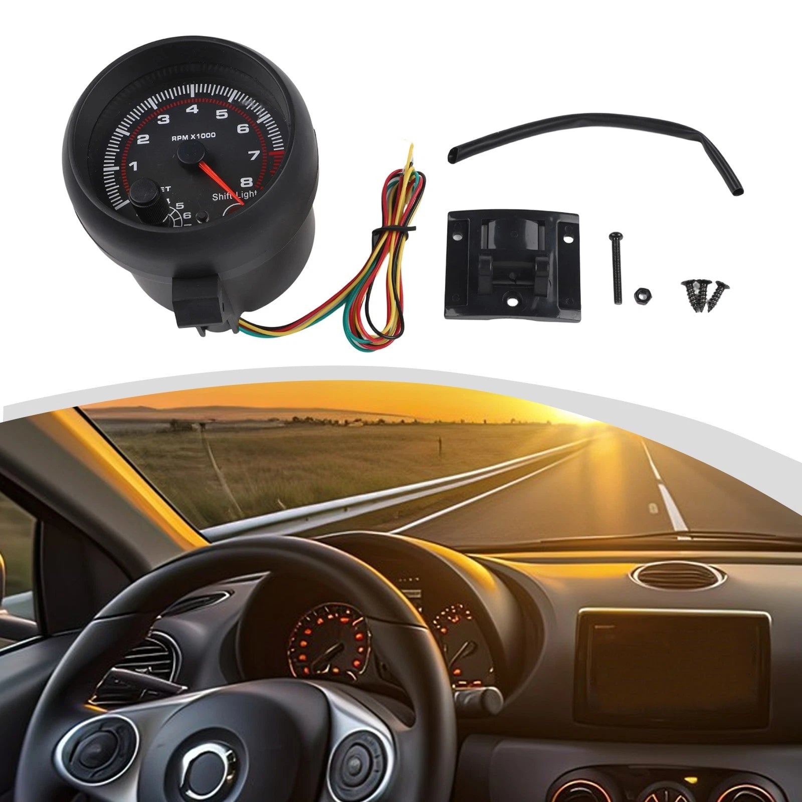 Tachometer for 4 6 8 Cylinder (08000 RPM, 3.75 Inch)