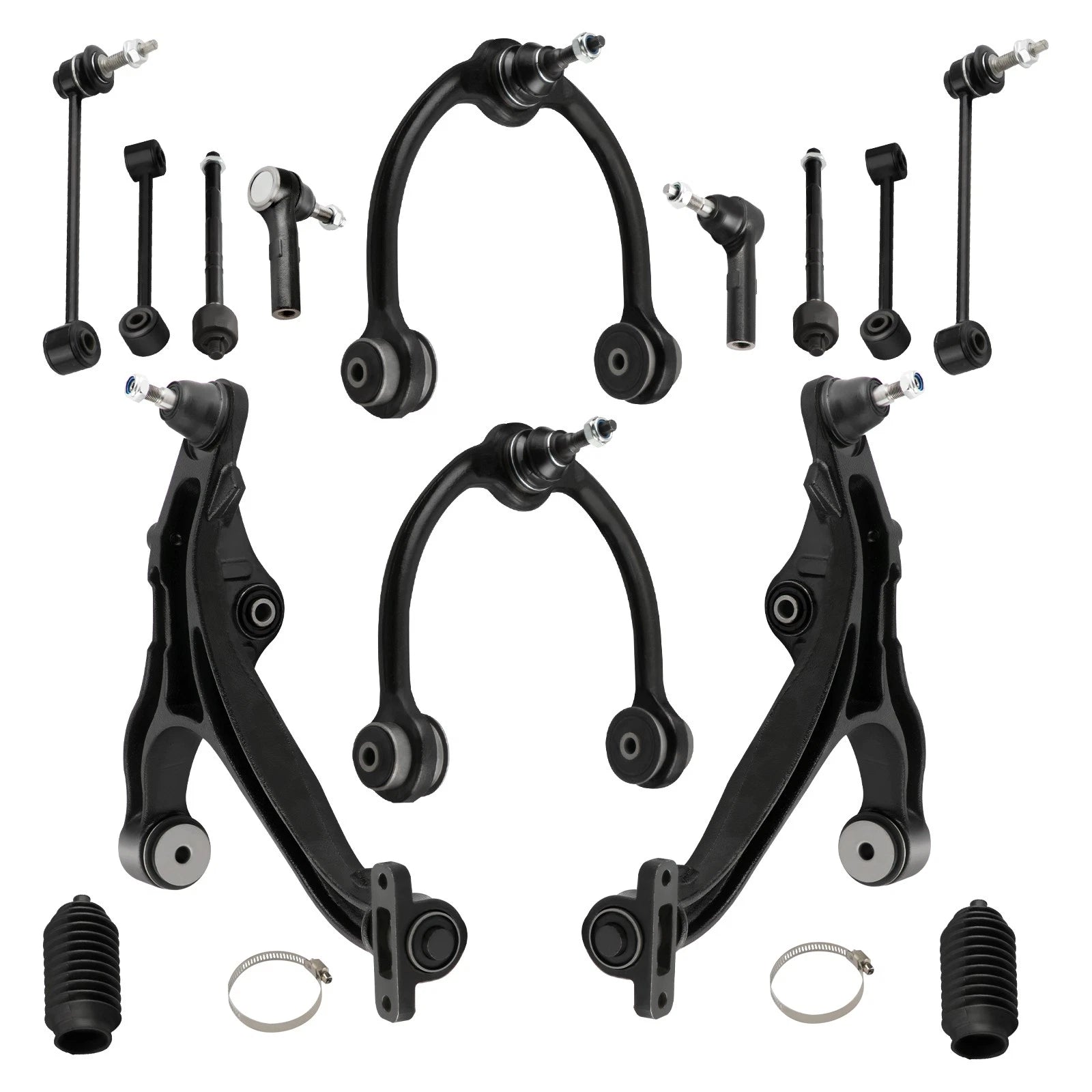 Set of 14 Front Upper Lower Control Arms for Jeep Commander Grand Cherokee (2005–2010)