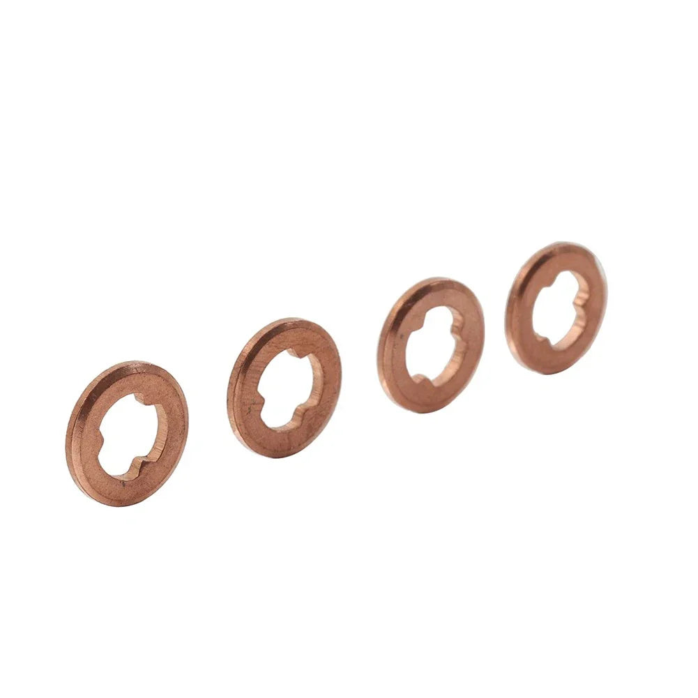 4 x Copper Diesel Injector Nozzle Seal Washers for Mazda BT-50, Ford (2006-2011)