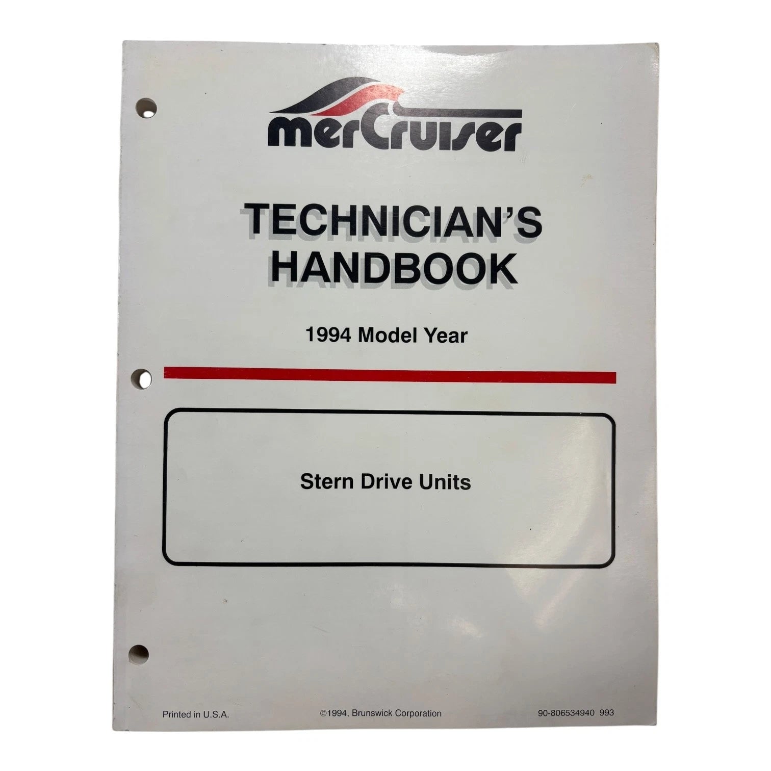 Stern Drive Units Technician's Handbook for MerCruiser (1994) 90-806534940