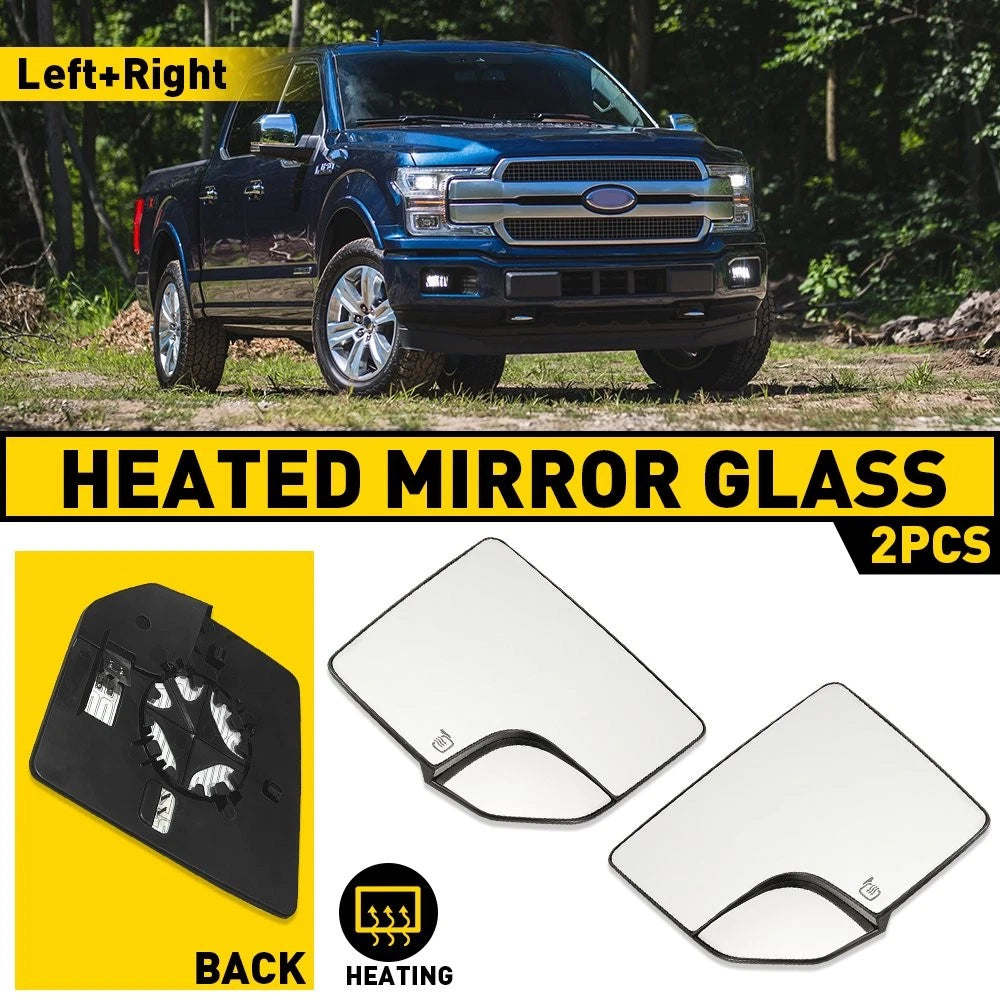 Set of 2 Mirror Glass for Ford F150 (2015–2020) Power Heated Spotter