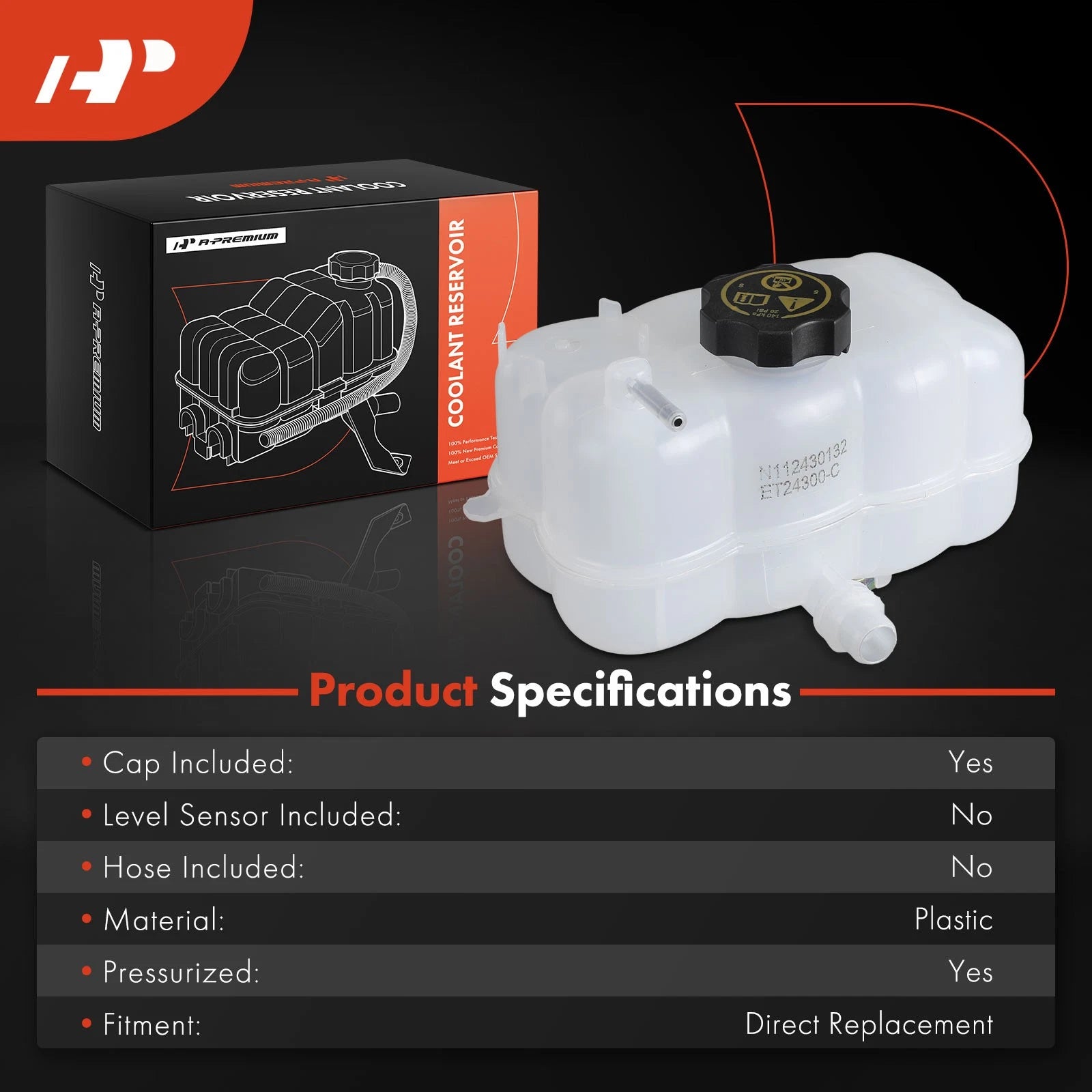 Engine Coolant Reservoir with Cap for Jeep Wrangler JL (2021–2024)