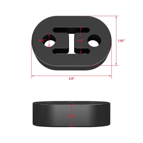 Set of 4 Adjustable Polyurethane Rubber Exhaust Hangers Universal