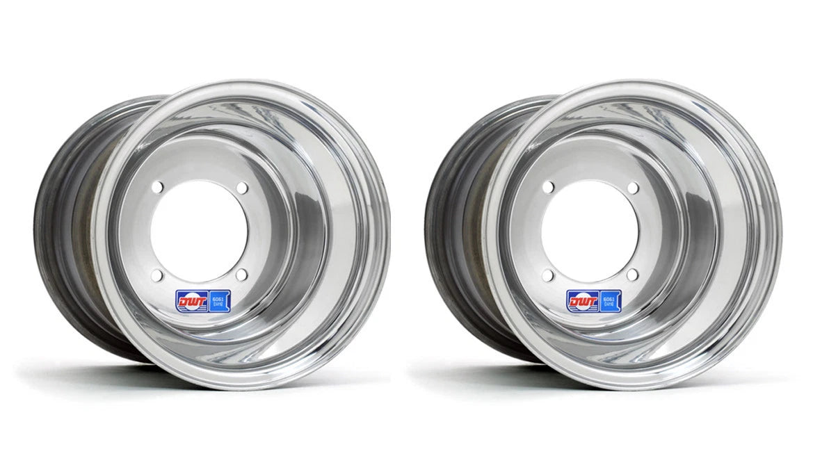 Pair of DWT Polished ATV Rear Wheels Rims 9" 9x8 for Yamaha Blaster (200–200)