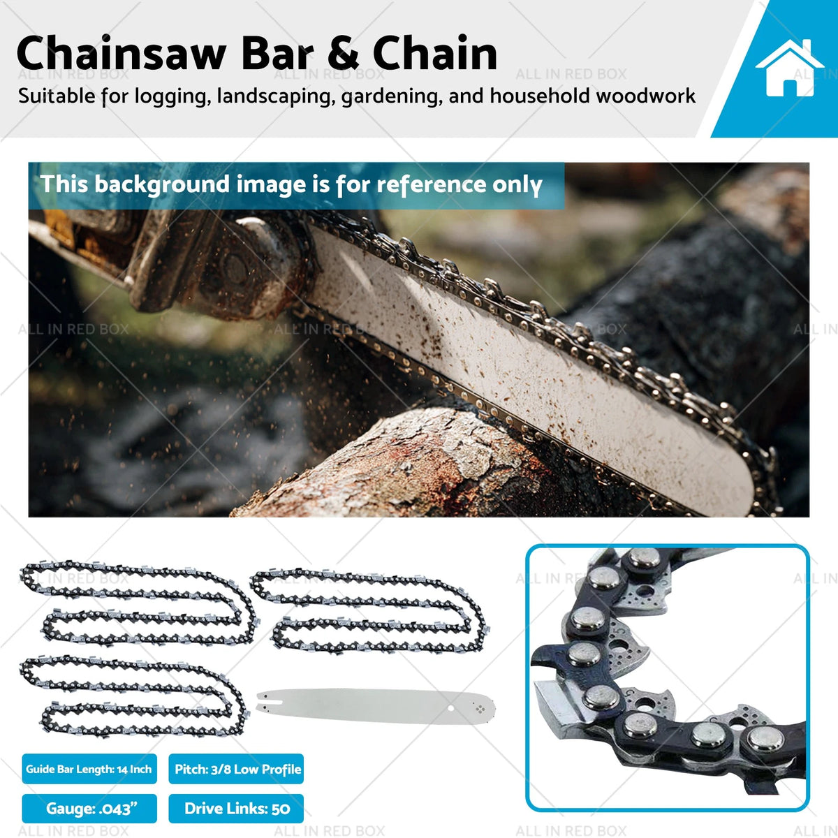 14'' Bar & Chain Combo 3/8LP .043 50DL for Stihl MS170 (2005–2023)