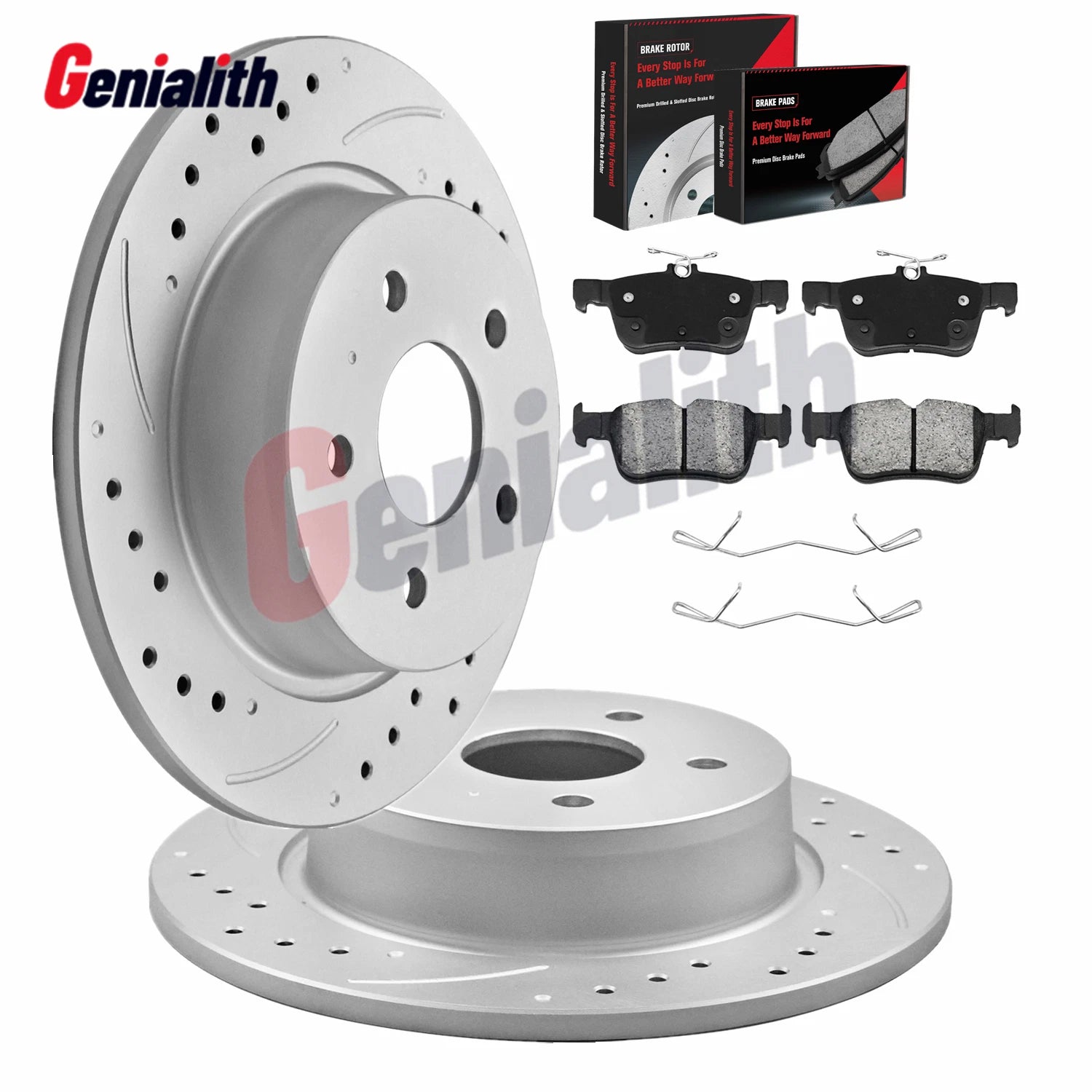 Set of 2 Rear Disc Brake Rotors & Pads for Ford Fusion Lincoln MKZ (2013–2020)