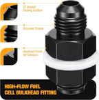 6AN Bulkhead Straight Fitting for Auto Fluid Transfer (Aluminum)