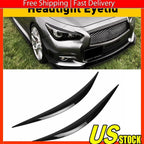 Headlight Eyelid Eyebrows for Infiniti Q50 (2014–2021) Gloss Black