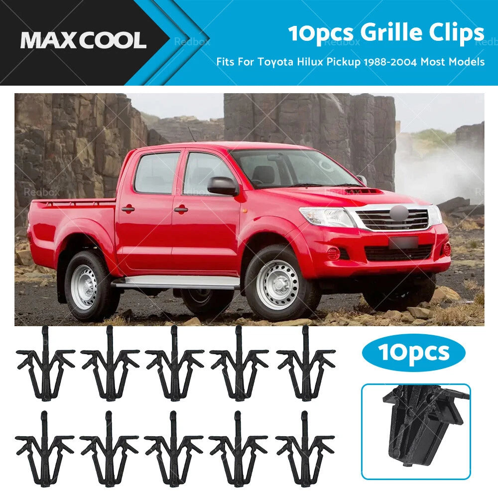 10pcs Grille Clips for Toyota Hilux Pickup (1984–2004) 9046712040